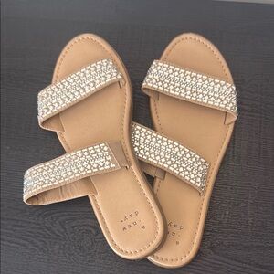A New Day Beige Studded Sandals